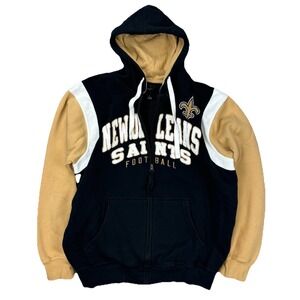 New‎ Orleans Saints Hoodie Men Large Black NFL Full Zip Knit Sweatshirt Spellout